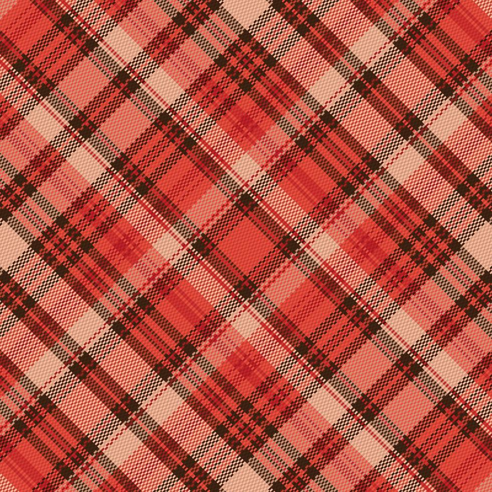 Tartan-Plaidmuster mit Textur und warmer Farbe. vektor