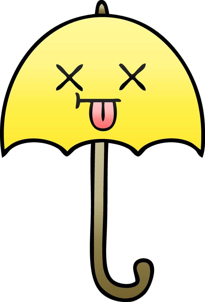Farbverlauf schattierter Cartoon-Regenschirm vektor
