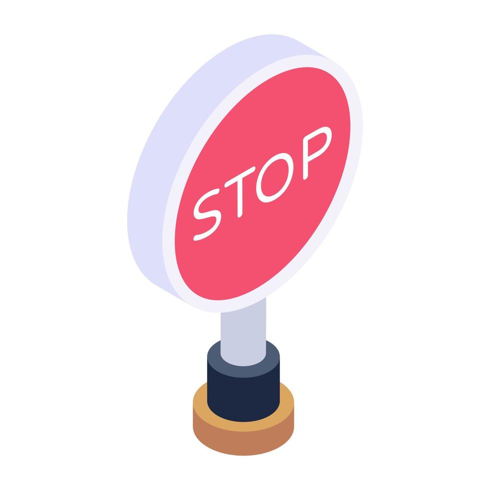 premium isometrisk ikon för stoppskylt vektor