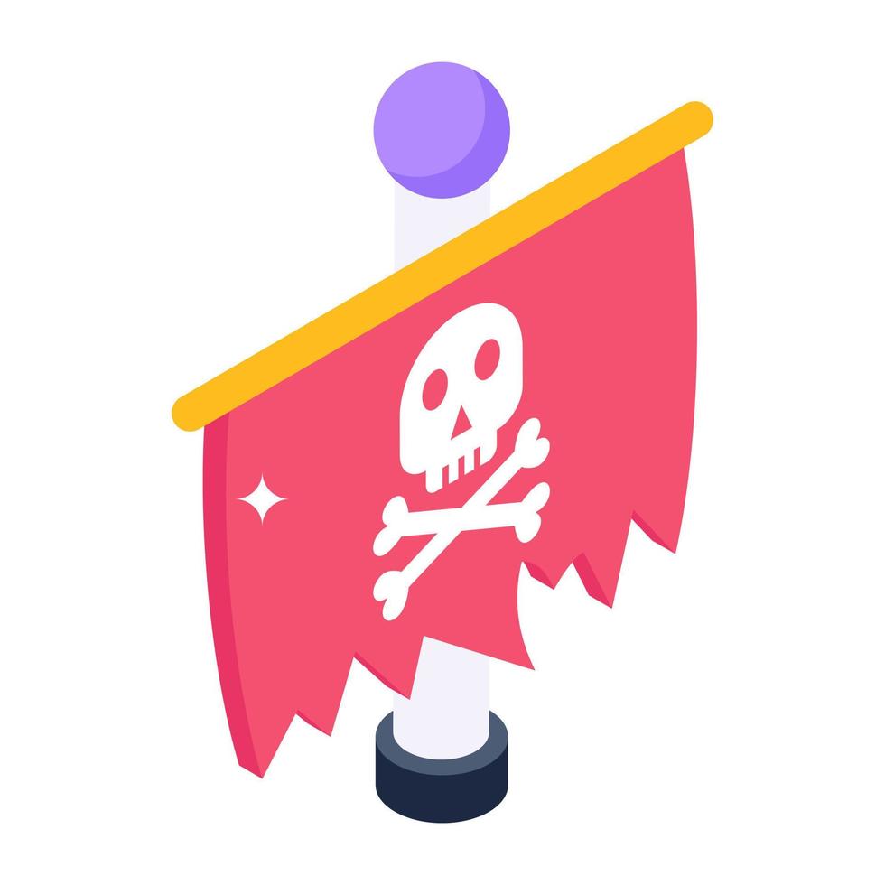 Download eines isometrischen Symbols für ein Piratengesicht vektor