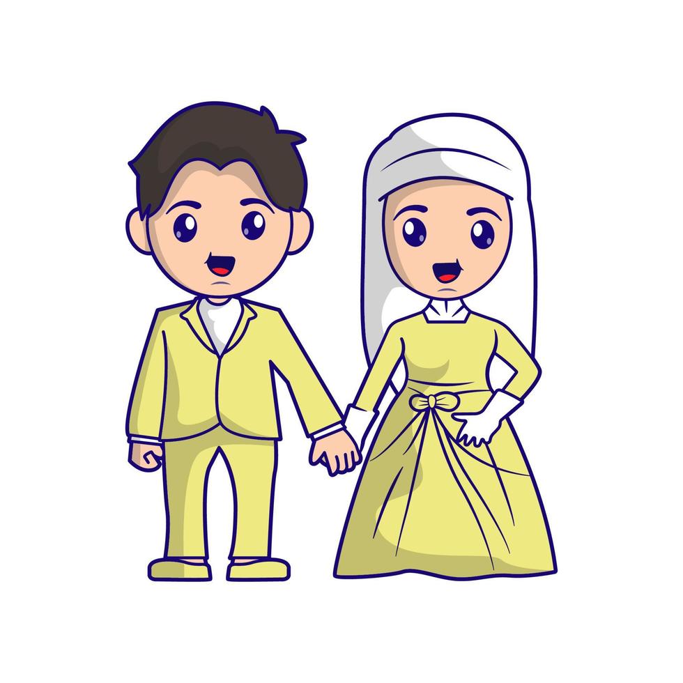 brud och brudgum par bröllop illustration vektor