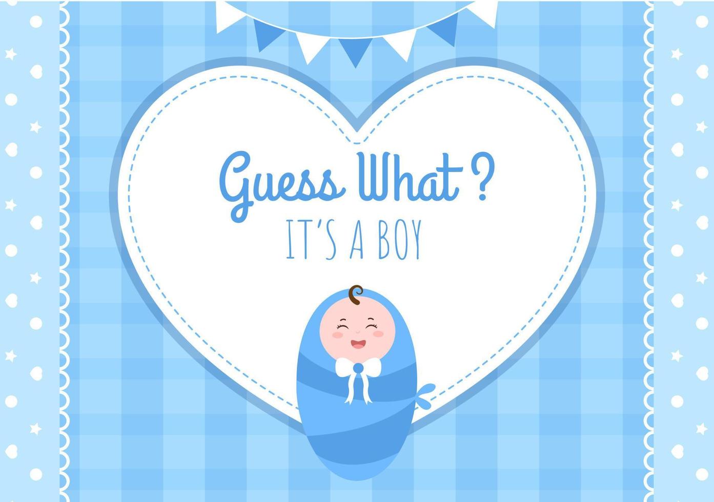 födelsefoto är det en pojke med en babybild och blå bakgrundsillustration för gratulationskort eller skylt vektor