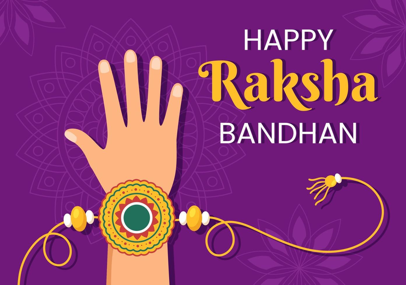 glad raksha bandhan tecknad illustration med syster som knyter rakhi på hennes bröders handled för att beteckna kärleksband i indisk festivalfirande vektor