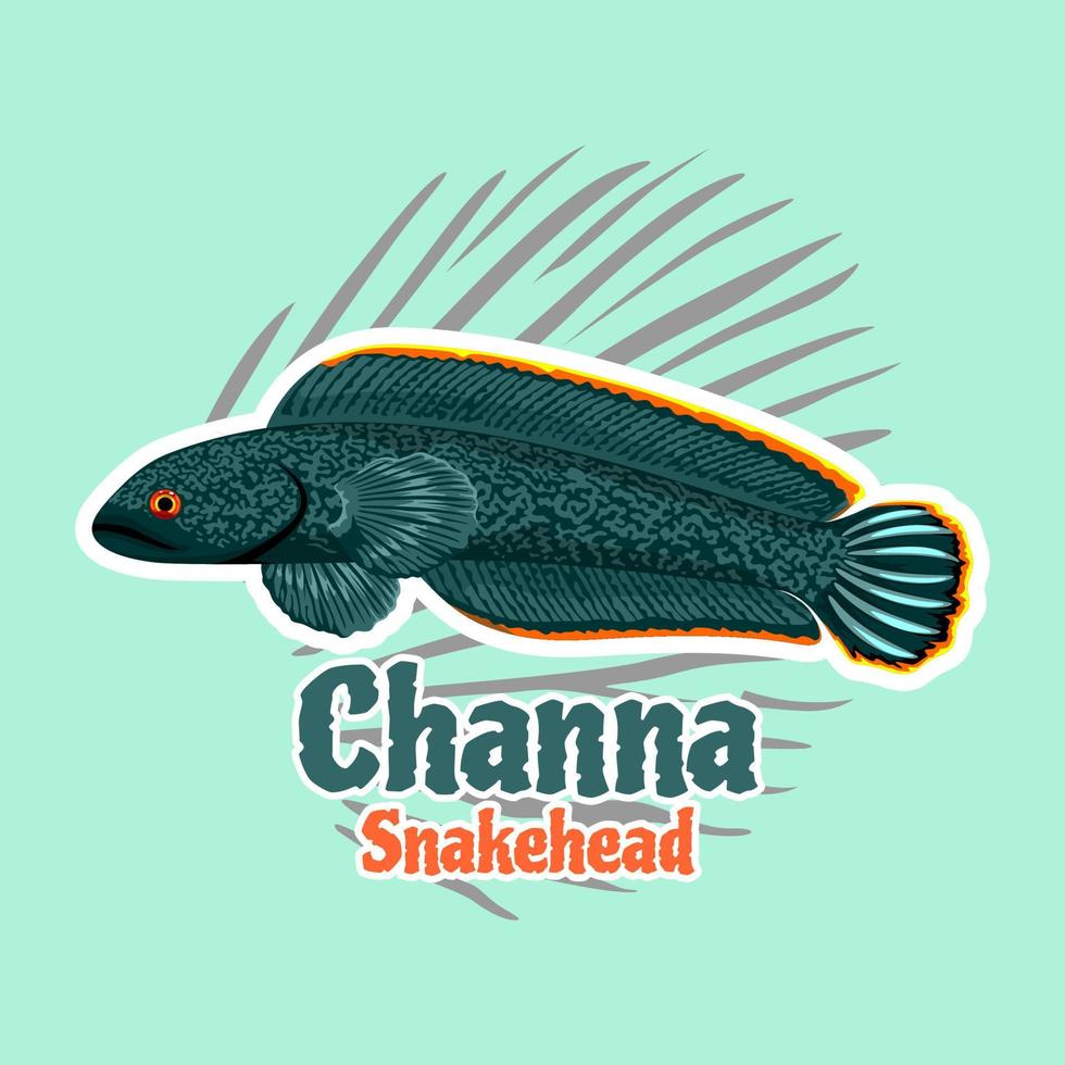 channa fish logotyp vektor