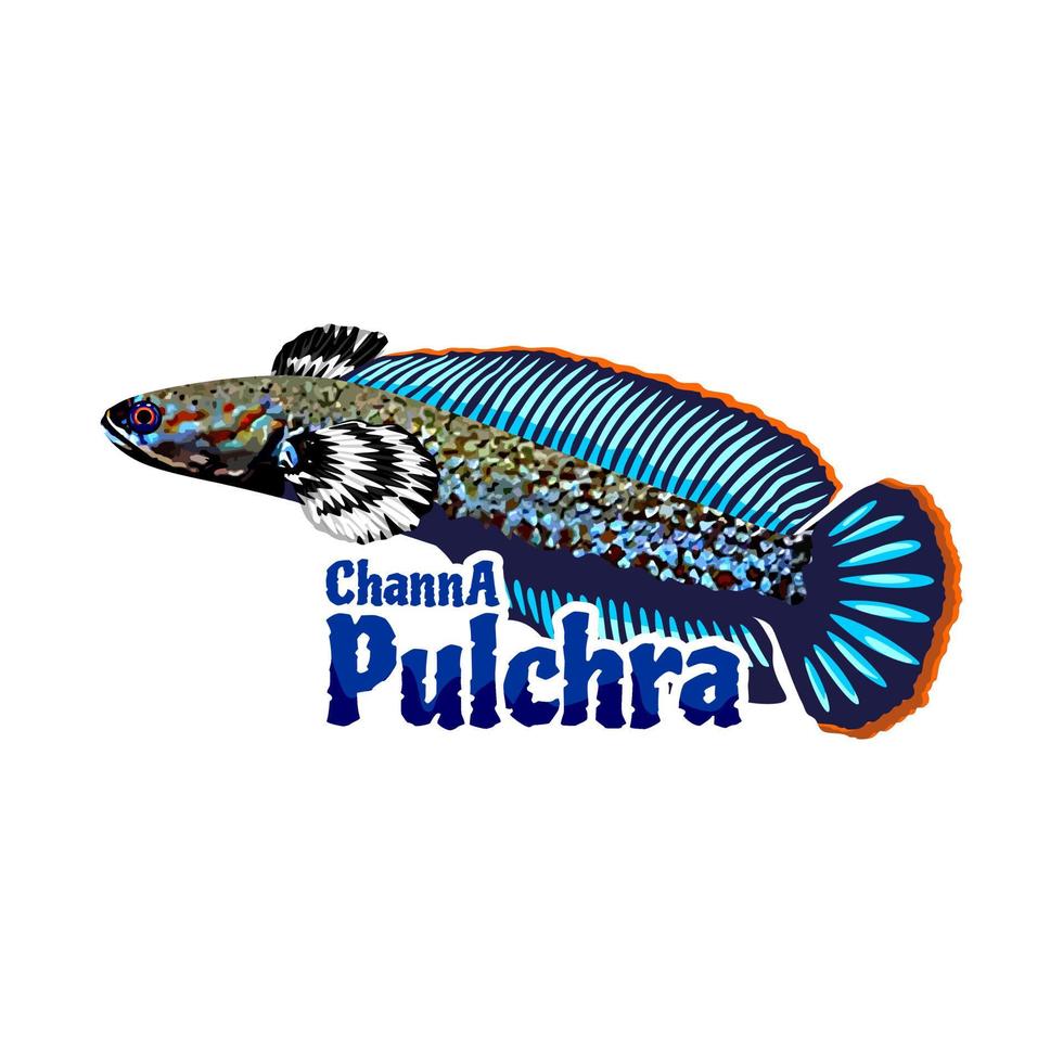 channa fish logotyp vektor