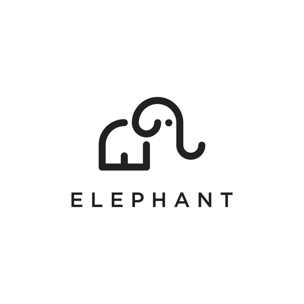 elefant linje logotyp vektor ikon formgivningsmall.