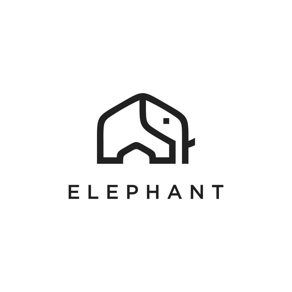 Elefant Linie Logo Vektor Icon Design-Vorlage.