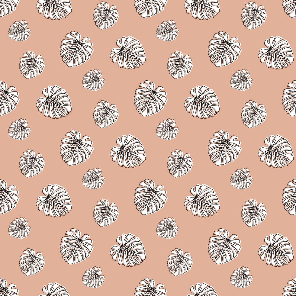 monstera deliciosa blad seamless mönster. perfekt för textil, tyg, bakgrund, tryck. vektor illustration