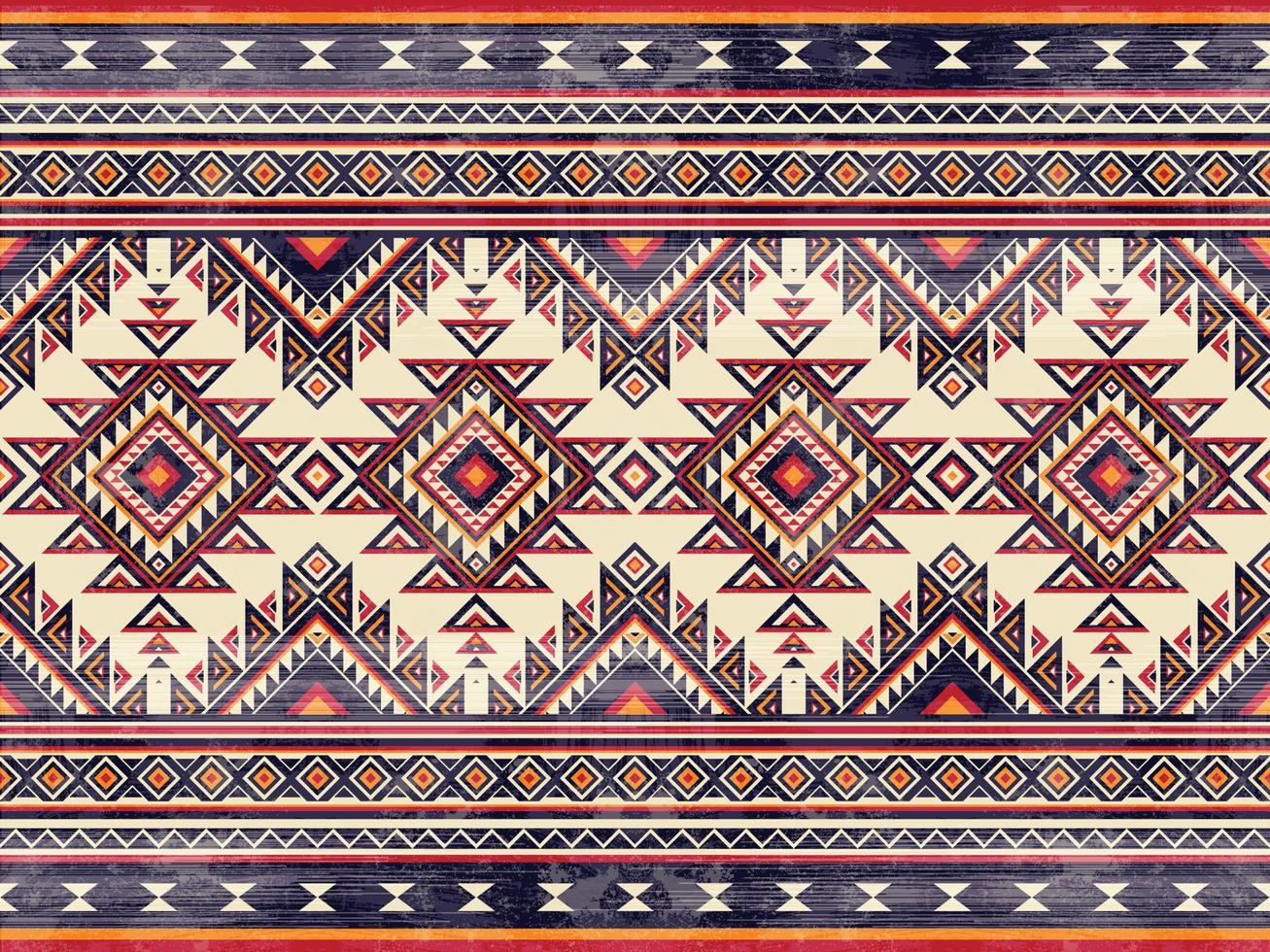 geometrisches ethnisches Muster nahtlose Farbe orientalisch. nahtloses Muster. design für stoff, vorhang, hintergrund, teppich, tapeten, kleidung, verpackung, batik, stoff, vektorillustration vektor