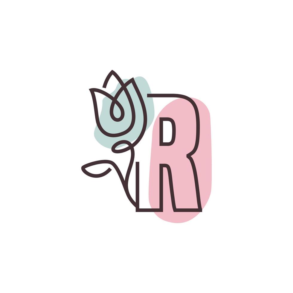 Blumenalphabet r-Logo vektor