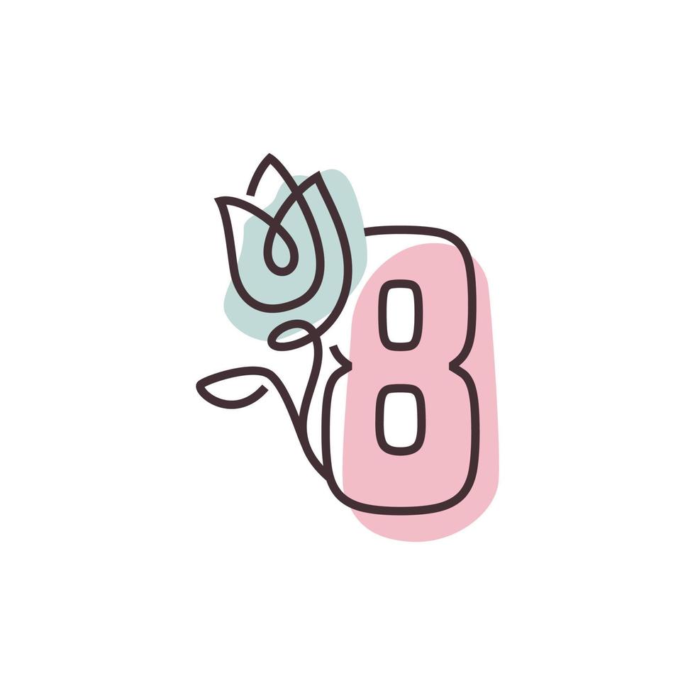 Blume Nummer 8 Logo vektor