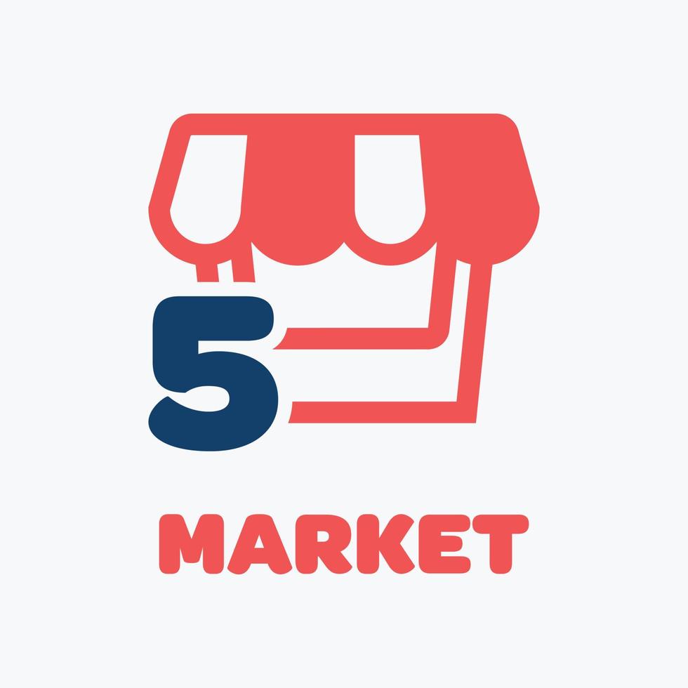 Nummer 5 Marktlogo vektor