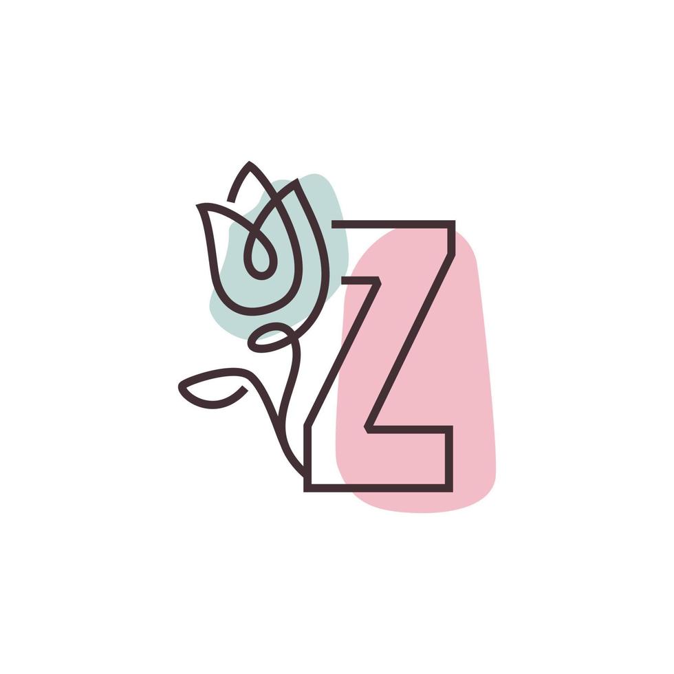 Blumenalphabet z-Logo vektor