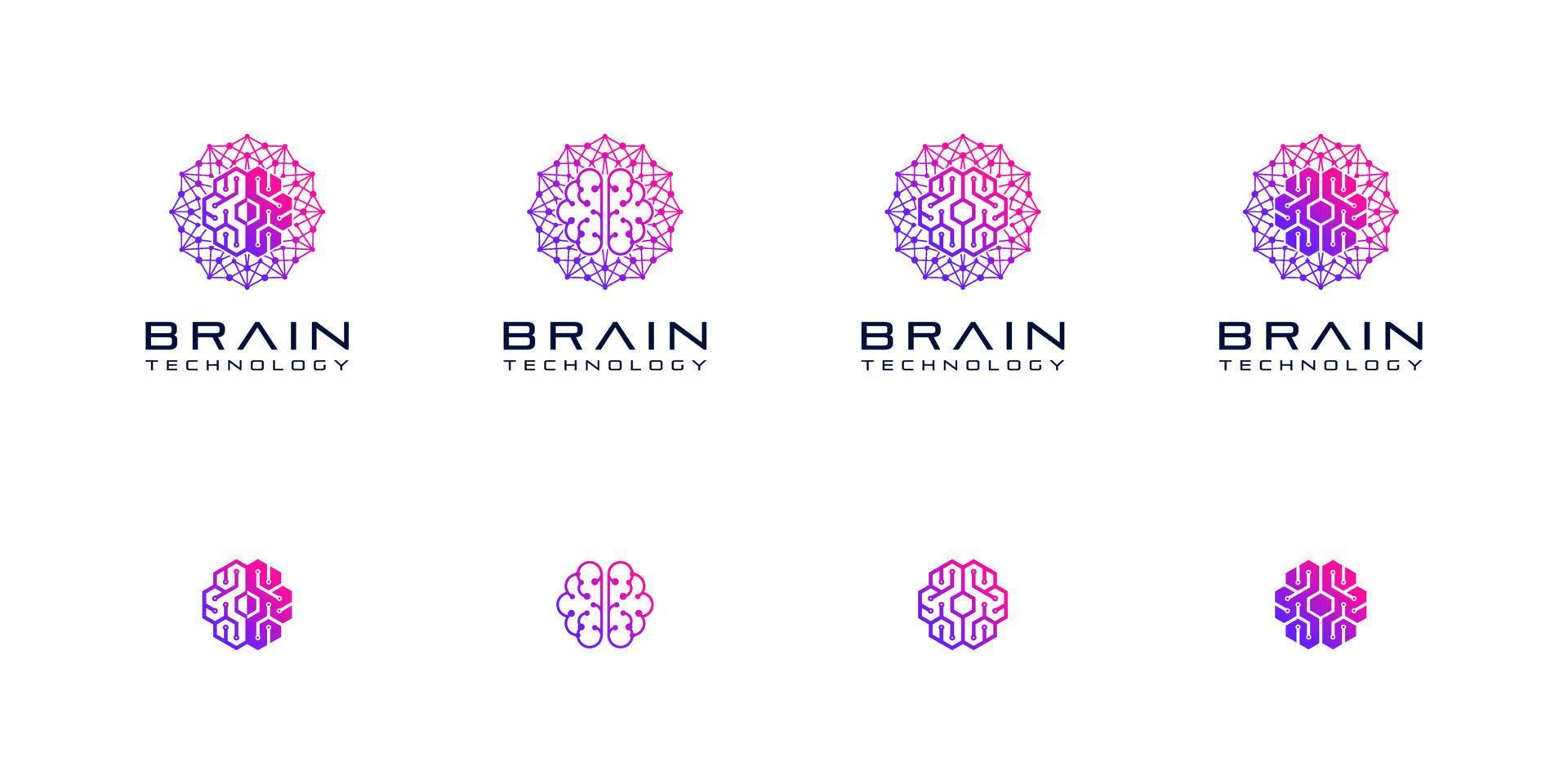 gehirn verbindung verbinden technologie digitale wissenschaft menschliche innovation smart mind vektor logo design