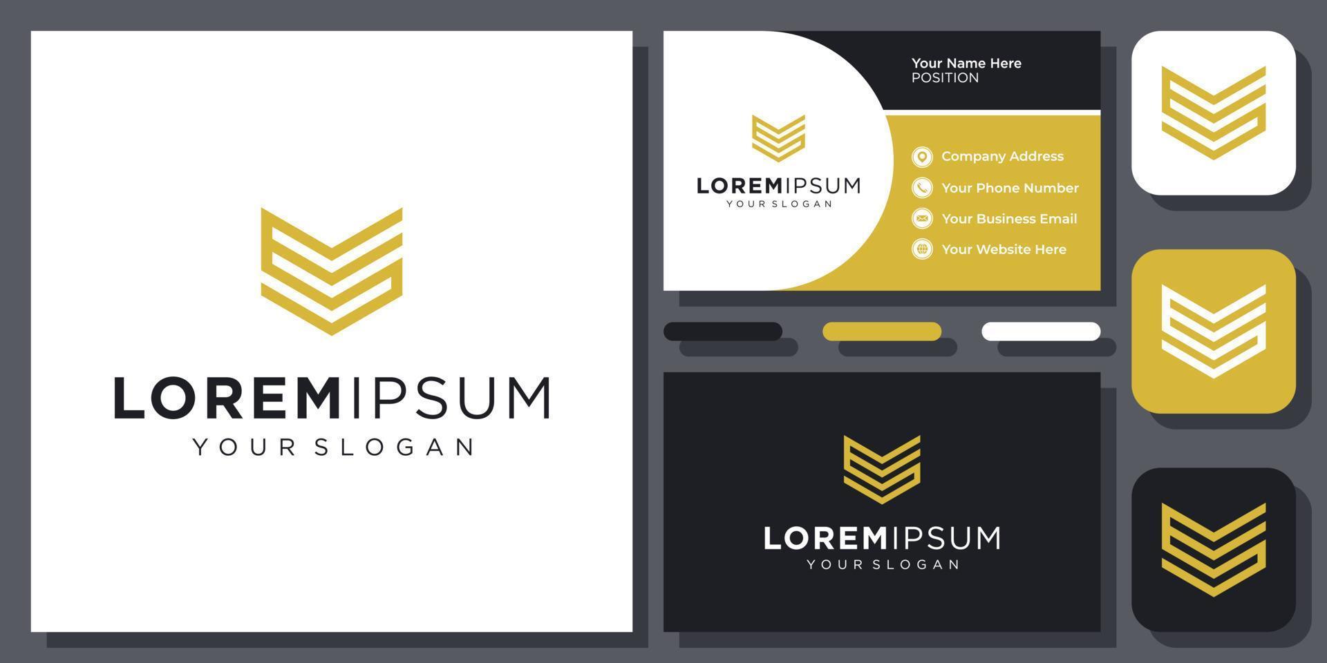 Initialen schreiben es oder es Gold einfache Linie Luxus-Monogramm-Vektor-Logo-Design mit Visitenkarte vektor