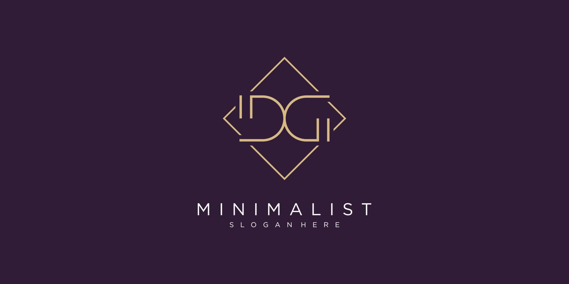 initialer bokstaven dg gd minimalistisk elegant enkel monogram vektor logotypdesign