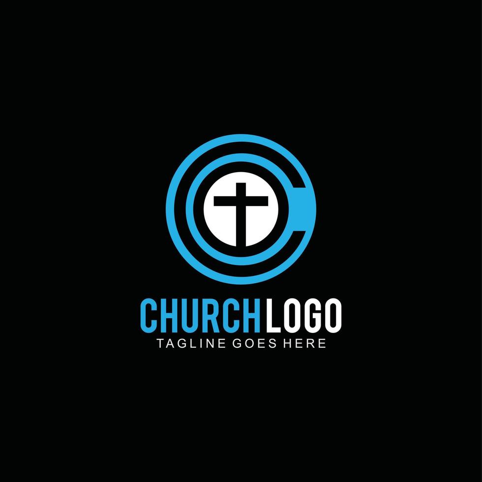 Cross-Logo-Design mit anfänglichem c-Konzept im Kreis vektor
