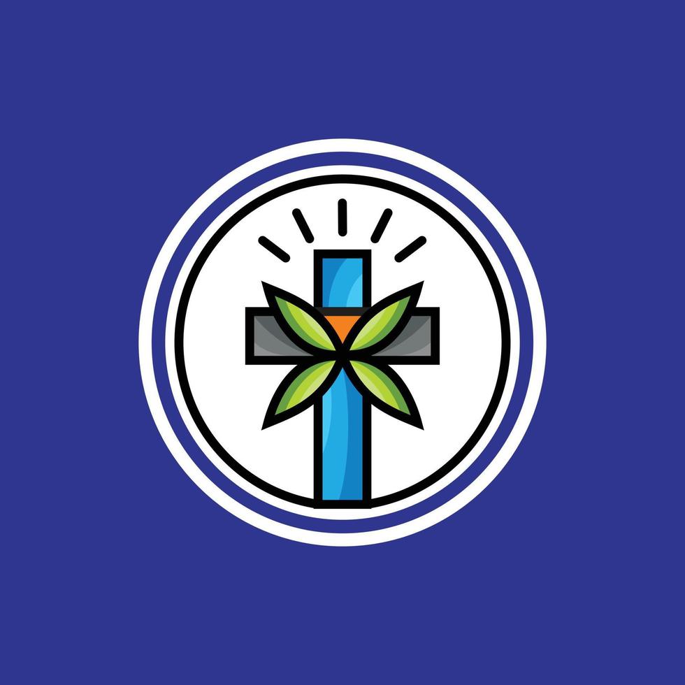 Kreuz modernes Logo-Design für Christen und Kirche vektor