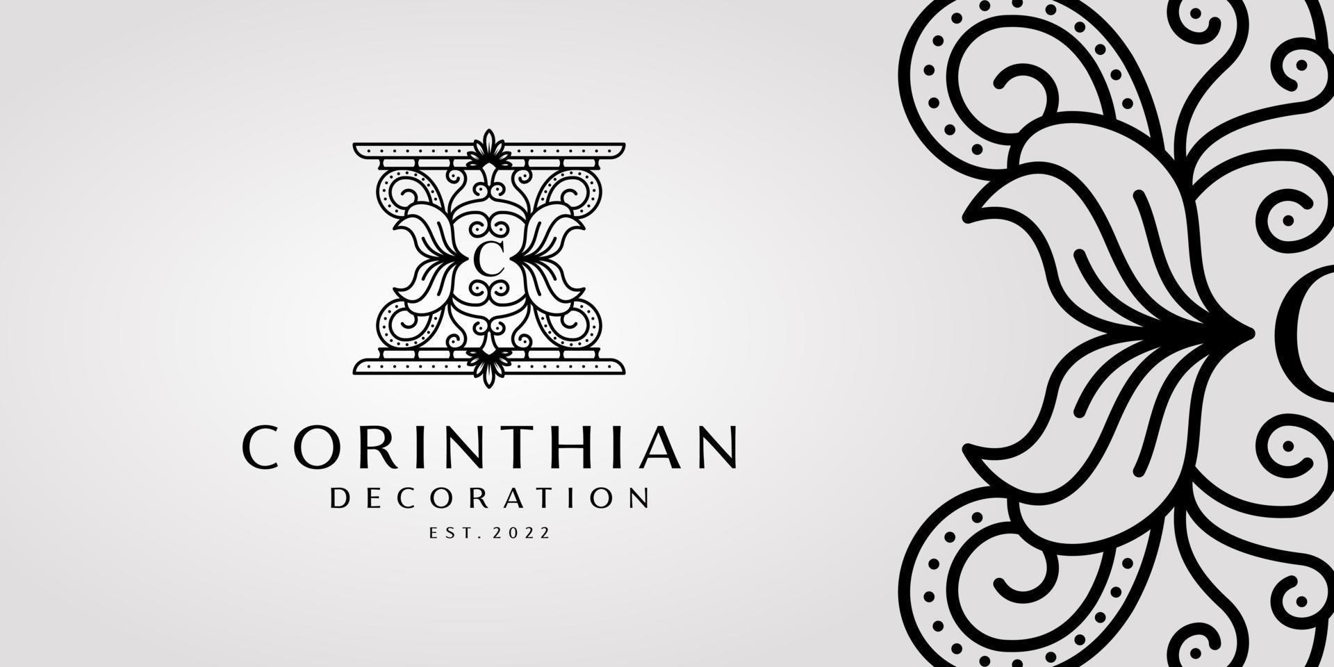 Heraldik Barock Antik Vintage Dekoration dekoratives königliches Ornament Vektor-Logo-Design vektor