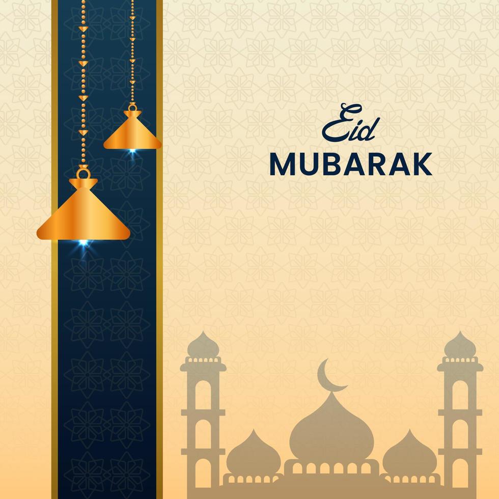 eid mubarak grußkarte islamisches hintergrunddesign. vektor