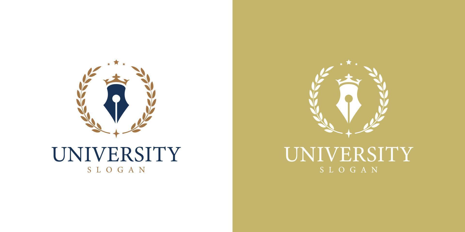 luxusuniversität, schule, bildungsabzeichen logo design vektor