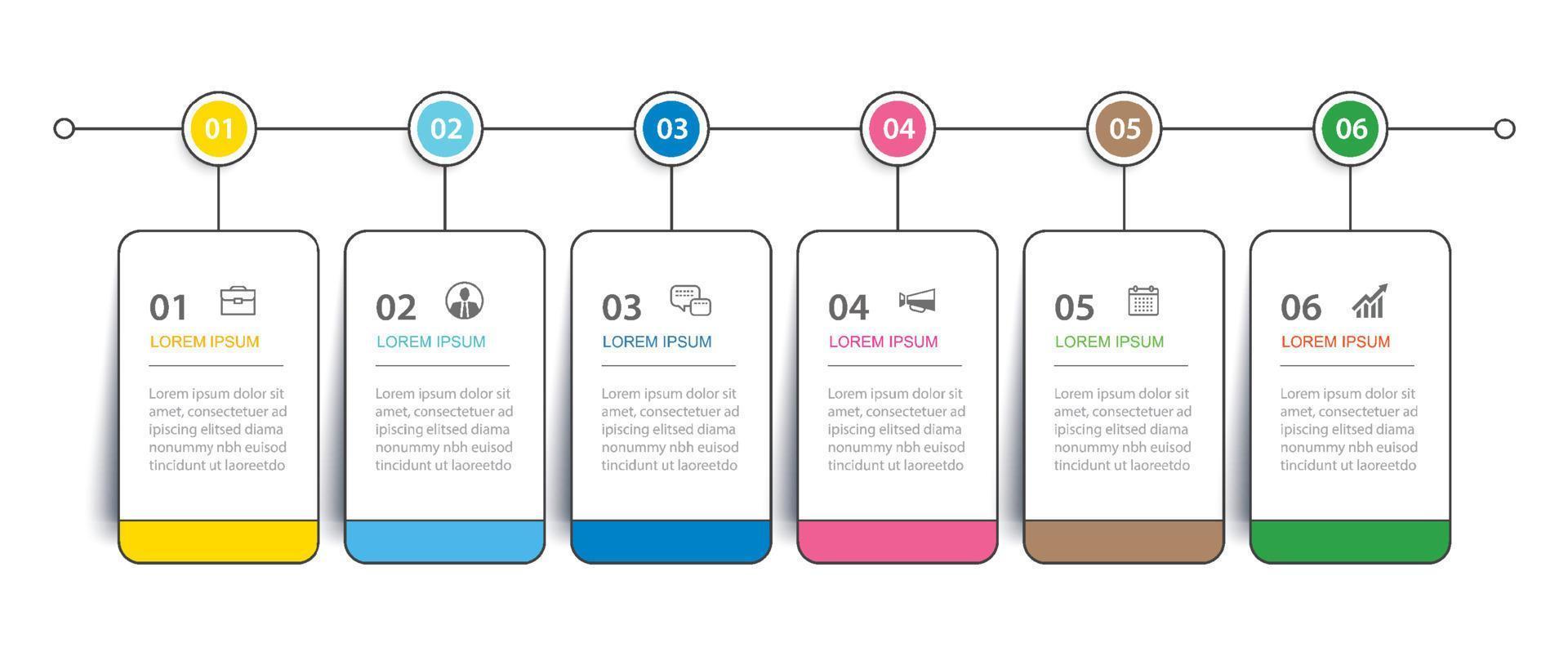 6 data infographics flik tunn linje index mall. vektor illustration abstrakt fyrkantig infographic bakgrund.