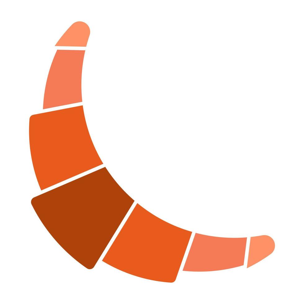 Croissantbrot flaches Vektorfarbsymbol für Apps und Websites vektor