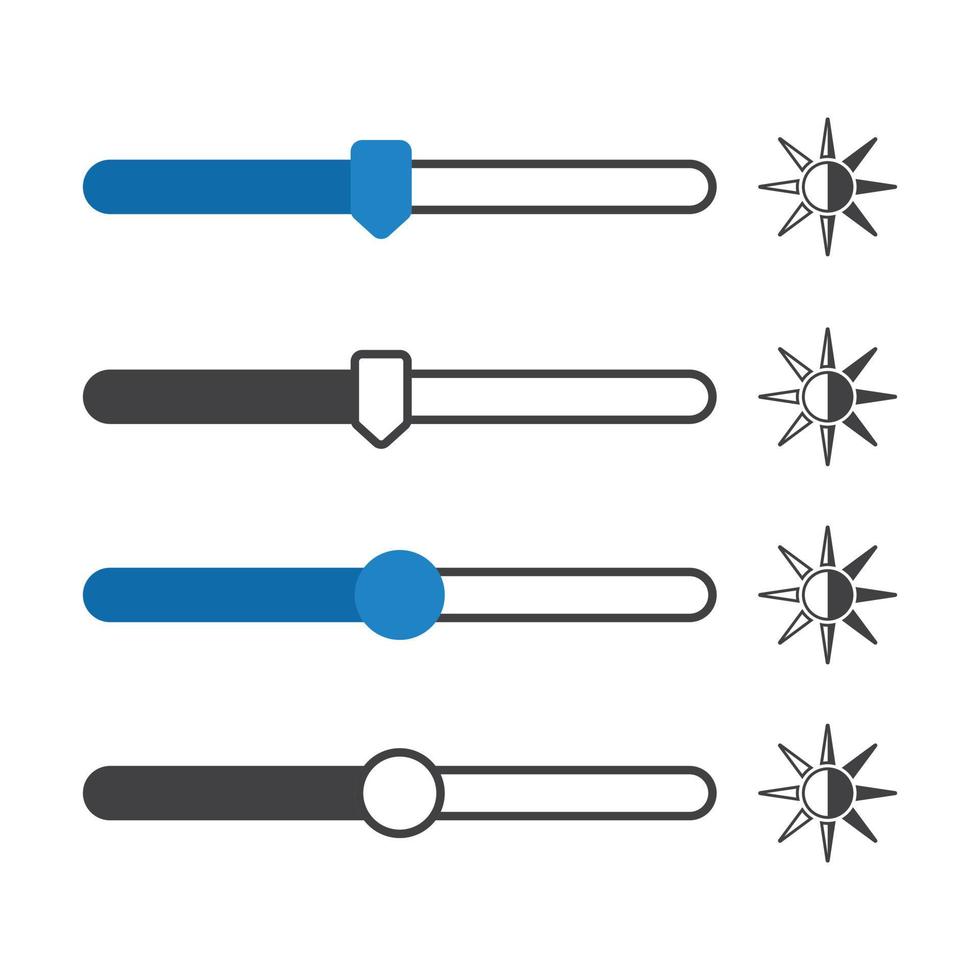 flaches Symbol für Bildschirmhelligkeit und Kontrast für Apps oder Websites vektor