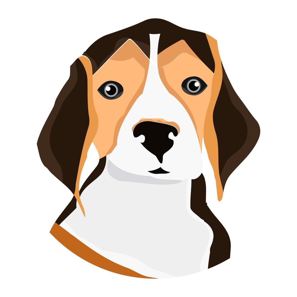 Flacher Vektor ein Haustierhund für Apps oder Websites