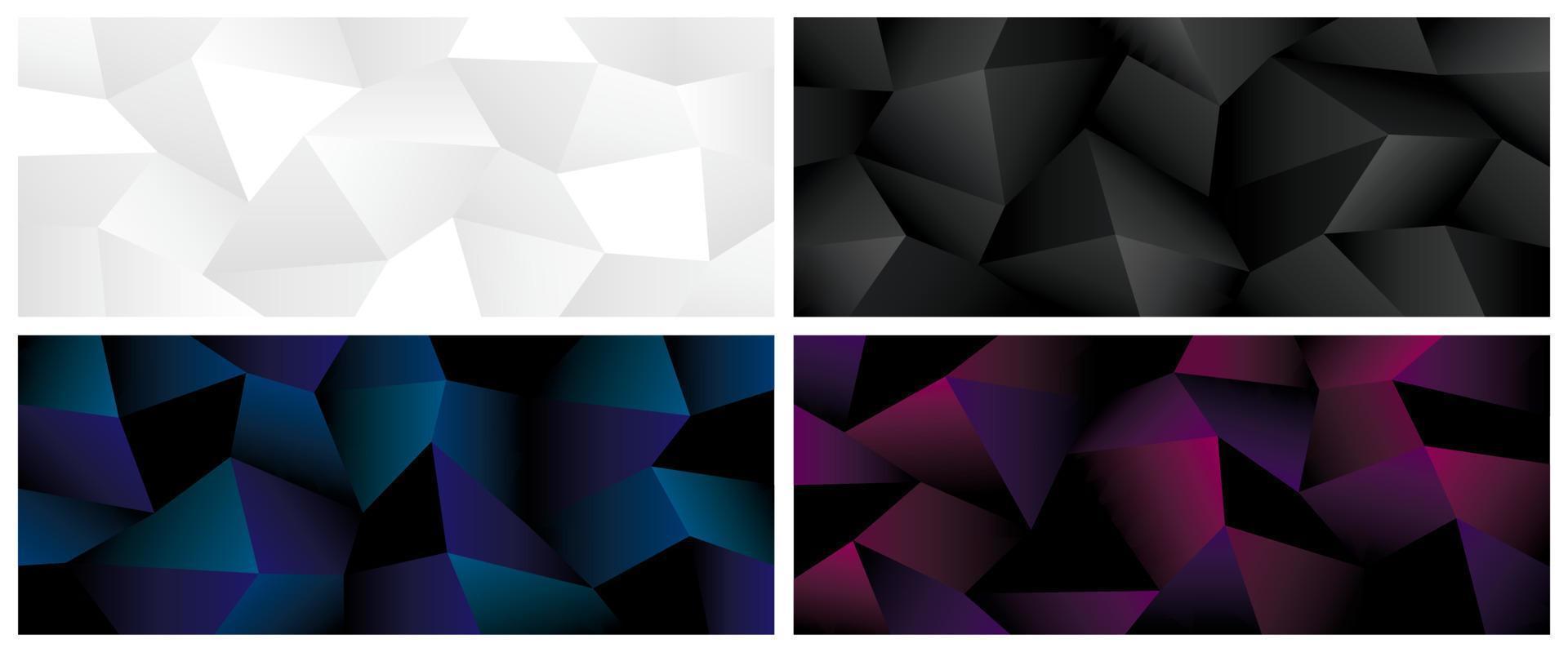 cool trendig vit svart mörkblå och rosa lila geometrisk grafisk vektorbakgrundssamling vektor
