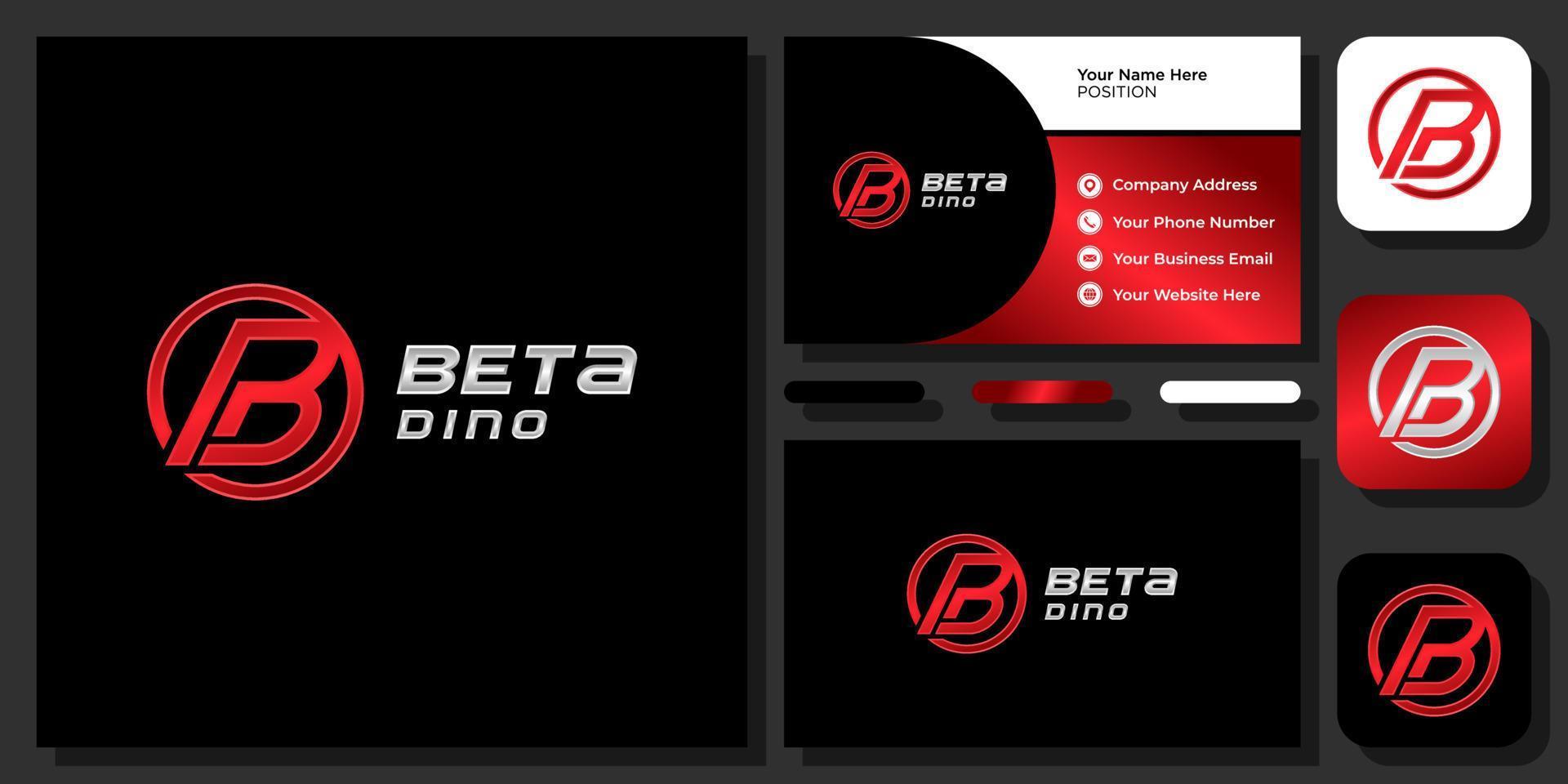 Anfangsbuchstabe bd db Sport schnelle Geschwindigkeit Bewegung farbenfrohes Monogramm-Vektor-Logo-Design mit Visitenkarte vektor