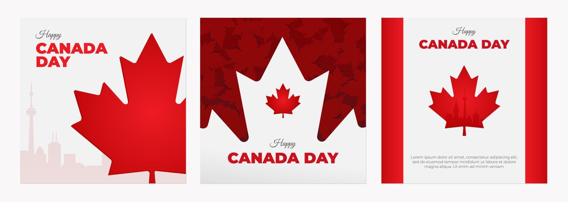kanadischer unabhängigkeitstag. glückliche kanada-tagesvektorillustration mit ahornblattsymbol vektor