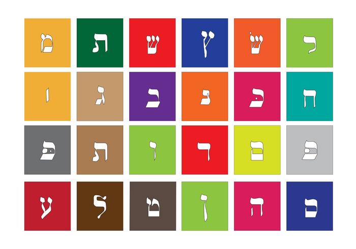 Vektor hebreiska alfabetet