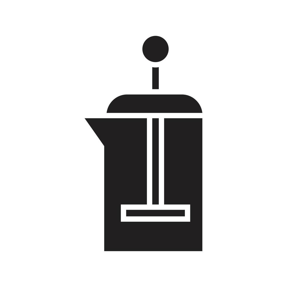 Kaffeepresse-Vektor für Website-Symbol-Icon-Präsentation vektor