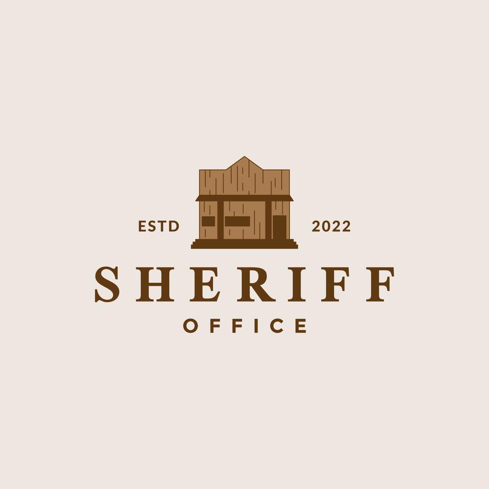 vintage gamla sheriff office logotyp design vektor grafisk symbol ikon illustration kreativ idé