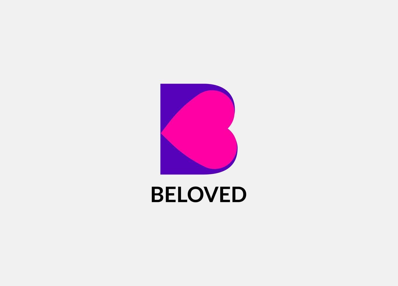 älskade abstrakt b bokstav initial lettermaks emblem logotyp vektor