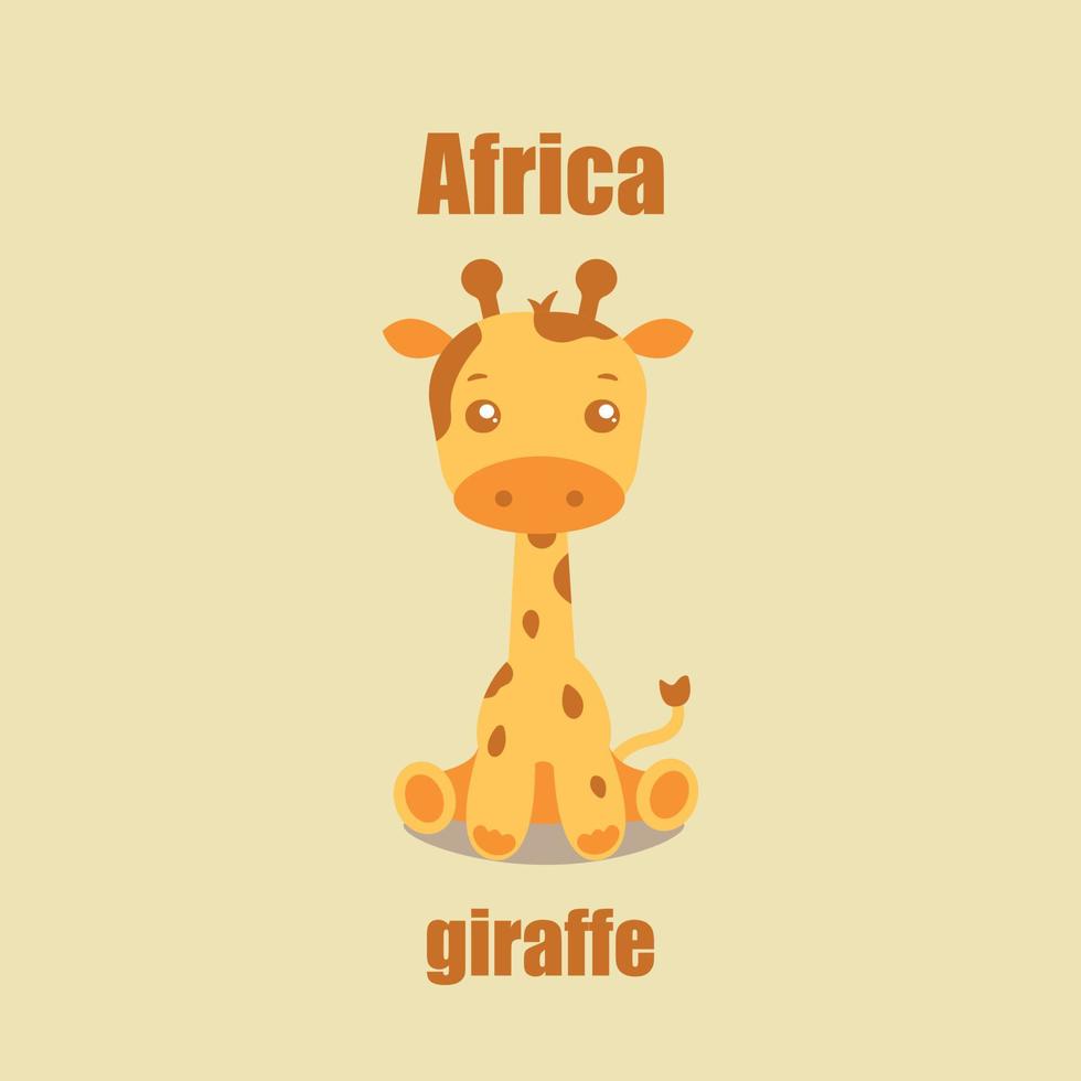 tecknad baby söt liten giraff vektor