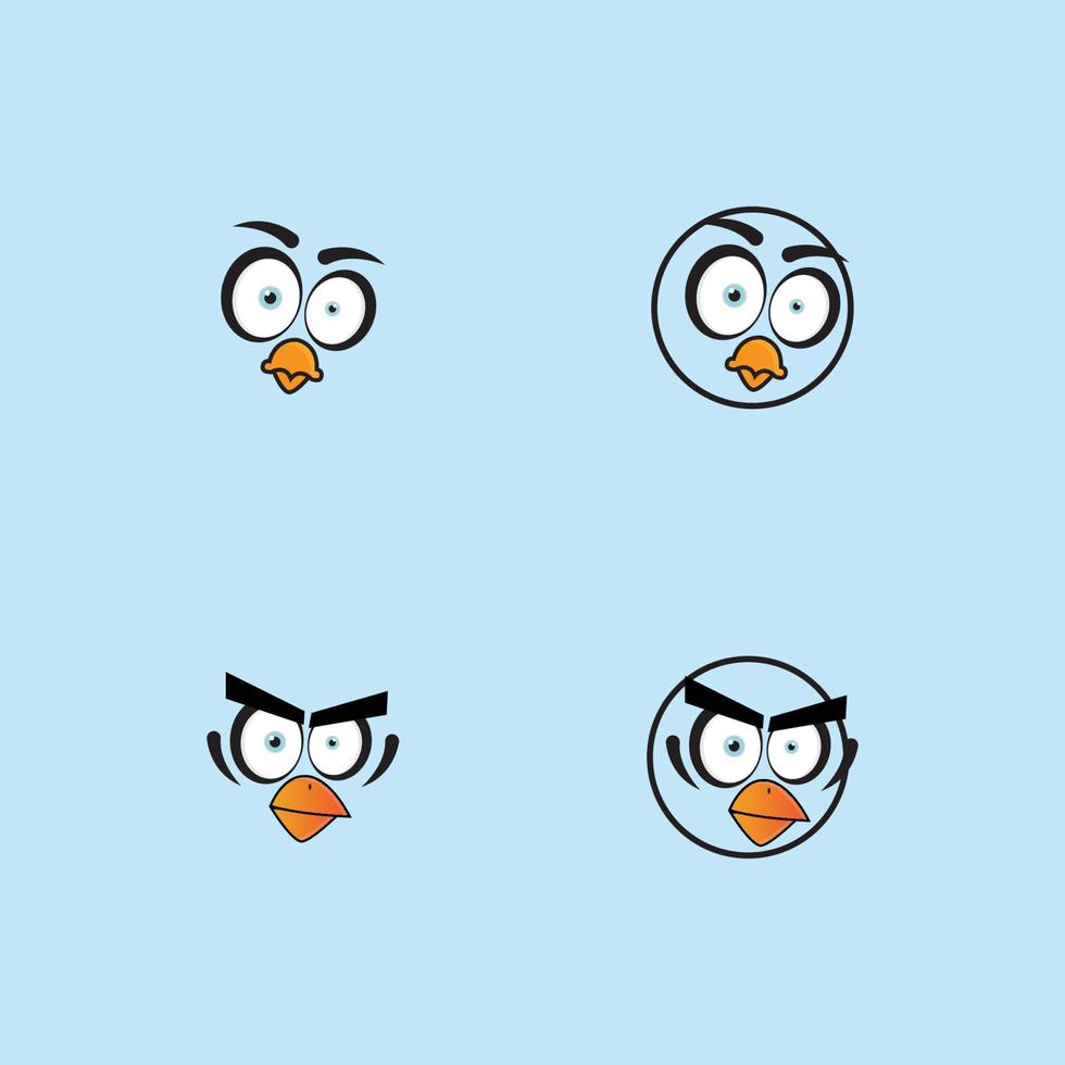 Cartoon Birdies Gesicht Emoticon-Design vektor