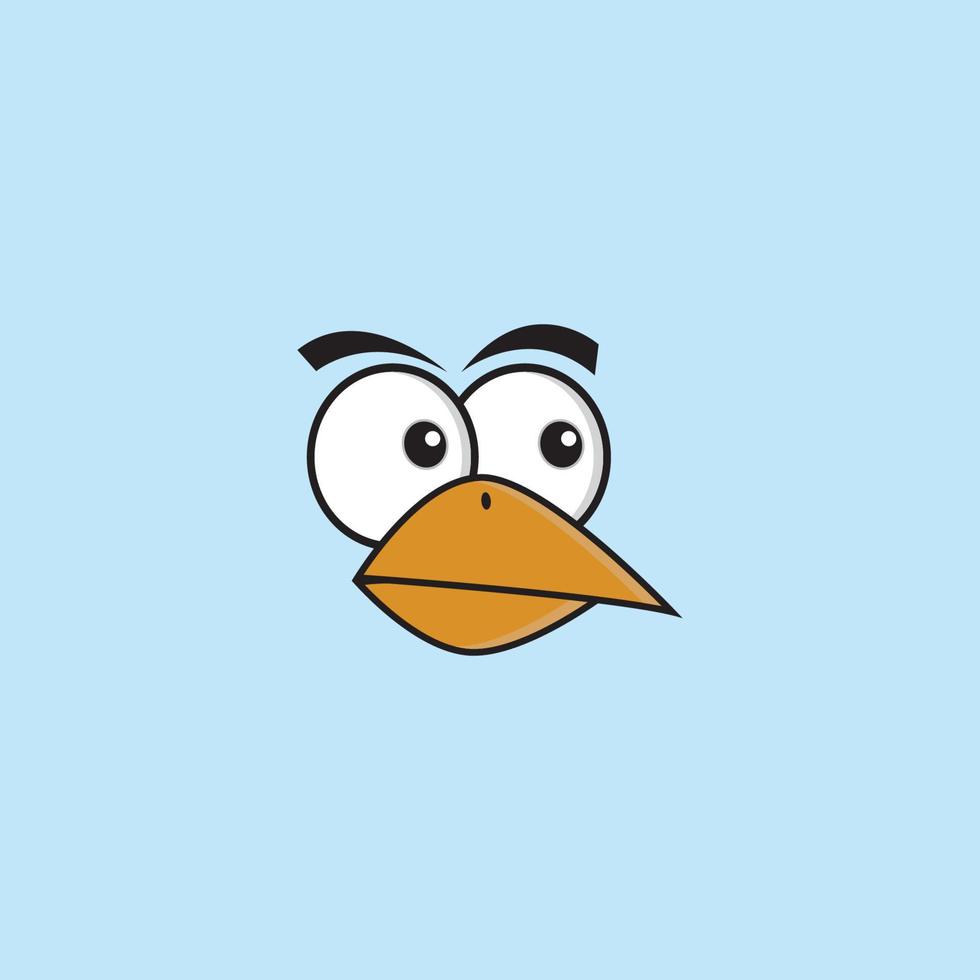 tecknade birdies ansikte emoticon design vektor