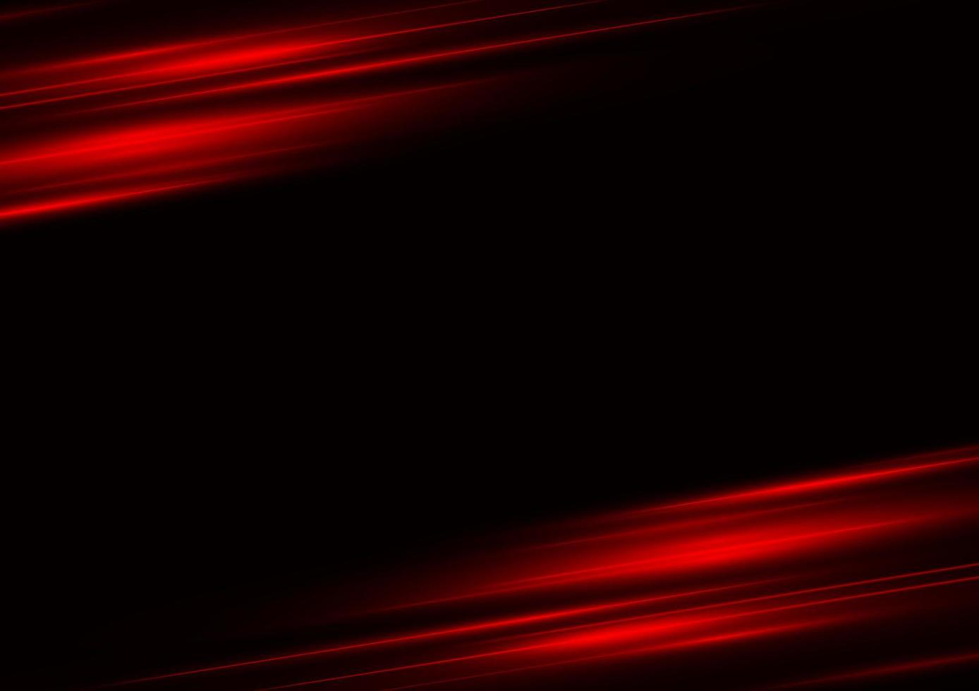 abstrakt röd hastighet neonljuseffekt på svart bakgrund vektorillustration. vektor