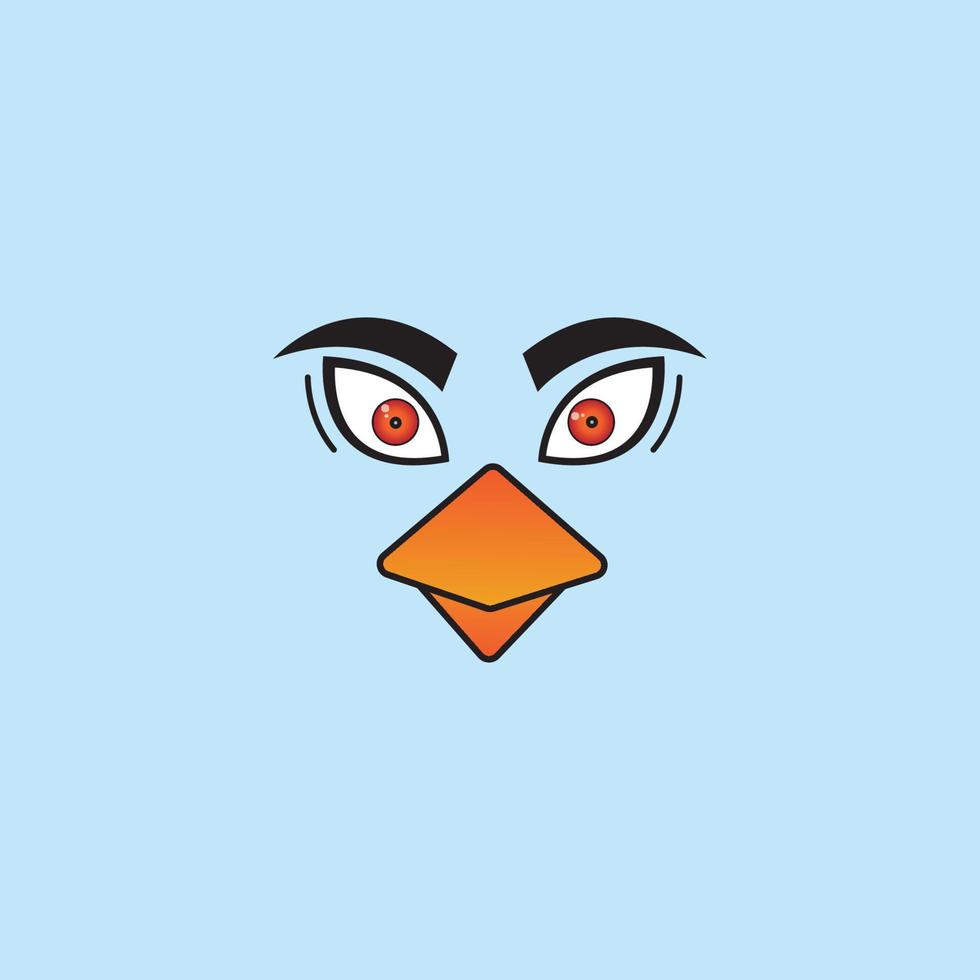 tecknade birdies ansikte emoticon design vektor