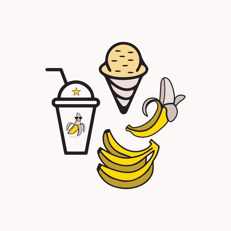 Bananenlogoschablonenvektorillustration vektor