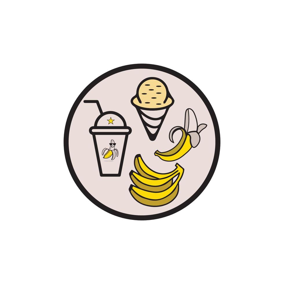 Bananenlogoschablonenvektorillustration vektor