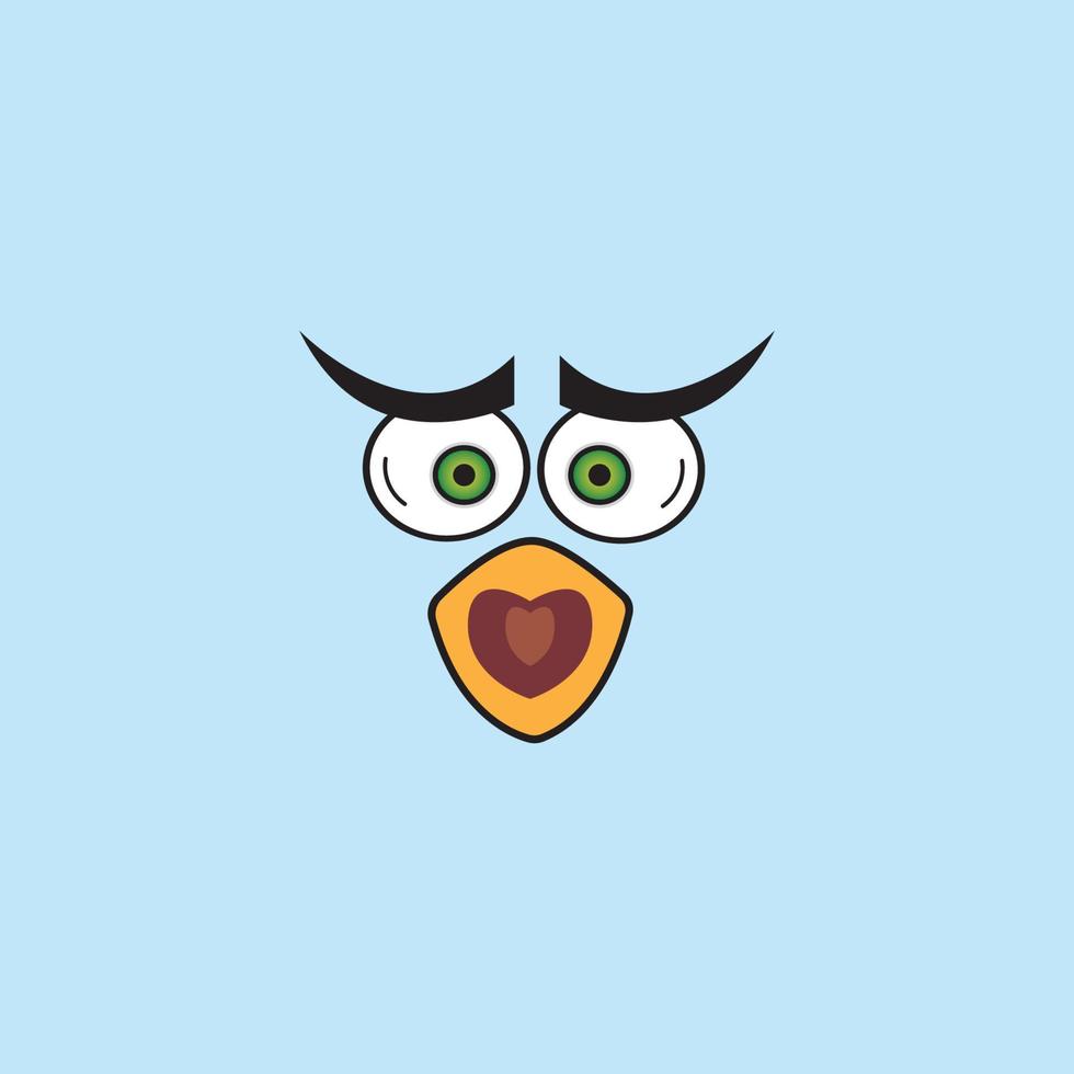 Cartoon Birdies Gesicht Emoticon-Design vektor