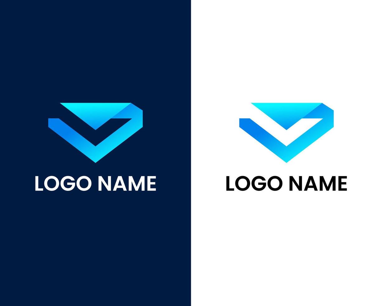 bokstaven v modern logotyp formgivningsmall vektor