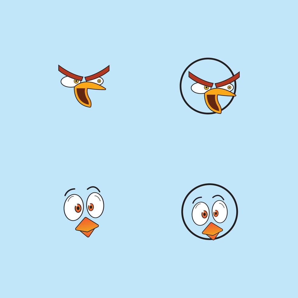 Cartoon Birdies Gesicht Emoticon-Design vektor