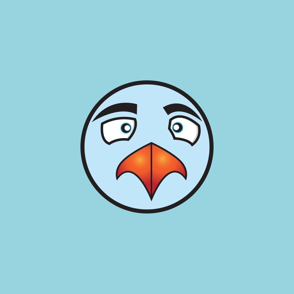 tecknade birdies ansikte emoticon design vektor