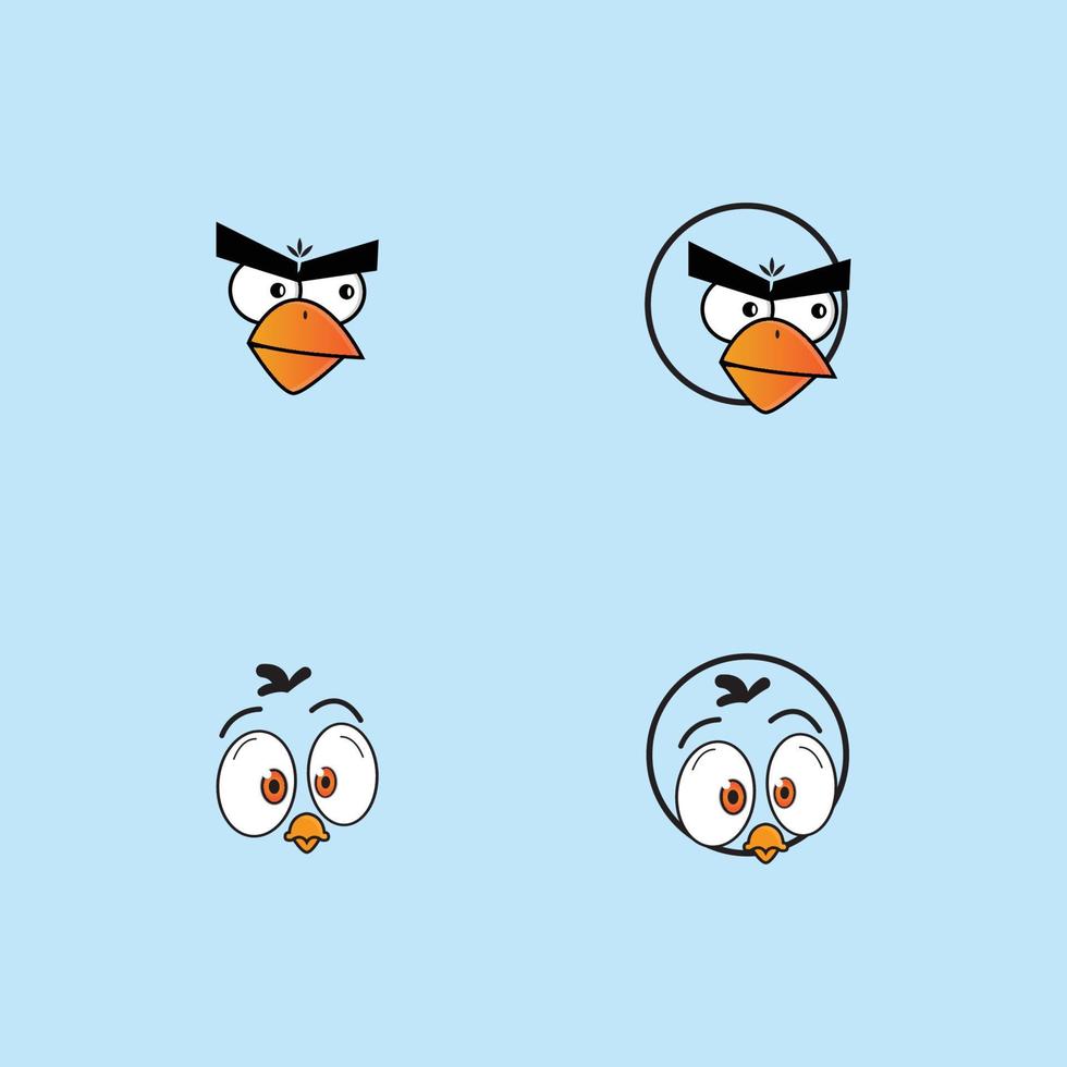 Cartoon Birdies Gesicht Emoticon-Design vektor