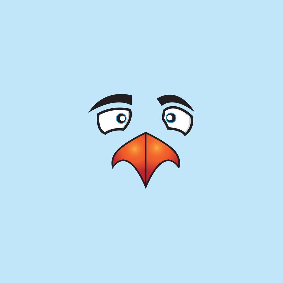 tecknade birdies ansikte emoticon design vektor