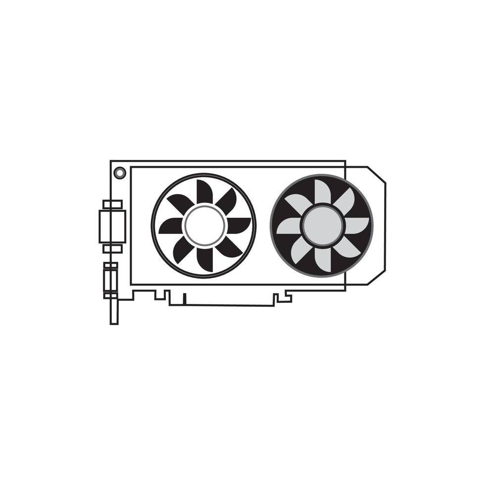 gpu-grafikkartensymbolvektor vektor